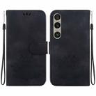 For Sony Xperia 1 VI Lotus Embossed Leather Phone Case(Black) - 1