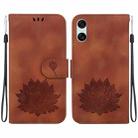 For Sony Xperia 5 VI Lotus Embossed Leather Phone Case(Brown) - 1
