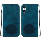 For Sony Xperia 5 VI Lotus Embossed Leather Phone Case(Dark Blue) - 1