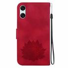 For Sony Xperia 5 VI Lotus Embossed Leather Phone Case(Red) - 3