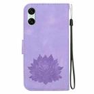 For Sony Xperia 5 VI Lotus Embossed Leather Phone Case(Purple) - 3