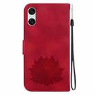 For Sony Xperia 10 VI Lotus Embossed Leather Phone Case(Red) - 3