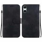 For Sony Xperia 10 VI Lotus Embossed Leather Phone Case(Black) - 1