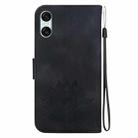 For Sony Xperia 10 VI Lotus Embossed Leather Phone Case(Black) - 3