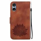 For Sony Xperia 5 V Lotus Embossed Leather Phone Case(Brown) - 3