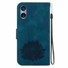 For Sony Xperia 5 V Lotus Embossed Leather Phone Case(Dark Blue) - 3