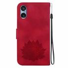 For Sony Xperia 5 V Lotus Embossed Leather Phone Case(Red) - 3