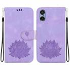 For Sony Xperia 5 V Lotus Embossed Leather Phone Case(Purple) - 1