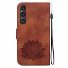 For Sony Xperia 1 V Lotus Embossed Leather Phone Case(Brown) - 3