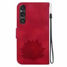 For Sony Xperia 1 V Lotus Embossed Leather Phone Case(Red) - 3