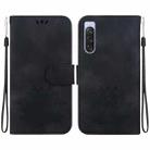 For Sony Xperia 10 V Lotus Embossed Leather Phone Case(Black) - 1