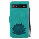 For Google Pixel 6a Lotus Embossed Leather Phone Case(Green) - 3