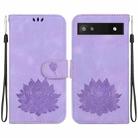 For Google Pixel 6a Lotus Embossed Leather Phone Case(Purple) - 1