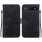 For Google Pixel 6a Lotus Embossed Leather Phone Case(Black) - 1