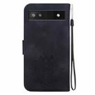 For Google Pixel 6a Lotus Embossed Leather Phone Case(Black) - 3