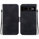 For Google Pixel 7 Lotus Embossed Leather Phone Case(Black) - 1
