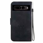 For Google Pixel 7 Lotus Embossed Leather Phone Case(Black) - 3