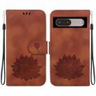 For Google Pixel 7 Pro Lotus Embossed Leather Phone Case(Brown) - 1