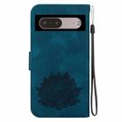 For Google Pixel 7 Pro Lotus Embossed Leather Phone Case(Dark Blue) - 3