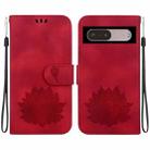 For Google Pixel 7 Pro Lotus Embossed Leather Phone Case(Red) - 1