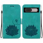 For Google Pixel 7 Pro Lotus Embossed Leather Phone Case(Green) - 1