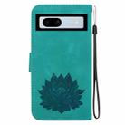 For Google Pixel 7a Lotus Embossed Leather Phone Case(Green) - 3