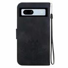 For Google Pixel 7a Lotus Embossed Leather Phone Case(Black) - 3