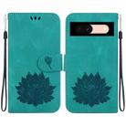 For Google Pixel 8a Lotus Embossed Leather Phone Case(Green) - 1