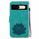 For Google Pixel 8a Lotus Embossed Leather Phone Case(Green) - 3
