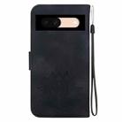 For Google Pixel 8a Lotus Embossed Leather Phone Case(Black) - 3