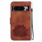 For Google Pixel 8 Pro Lotus Embossed Leather Phone Case(Brown) - 3