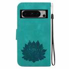 For Google Pixel 8 Pro Lotus Embossed Leather Phone Case(Green) - 3