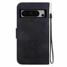 For Google Pixel 8 Pro Lotus Embossed Leather Phone Case(Black) - 3