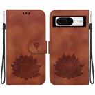 For Google Pixel 8 Lotus Embossed Leather Phone Case(Brown) - 1