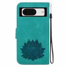 For Google Pixel 8 Lotus Embossed Leather Phone Case(Green) - 3