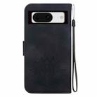 For Google Pixel 8 Lotus Embossed Leather Phone Case(Black) - 3