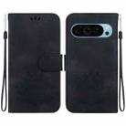 For Google Pixel 9 Lotus Embossed Leather Phone Case(Black) - 1