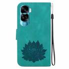 For Honor 90 Lite Lotus Embossed Leather Phone Case(Green) - 3