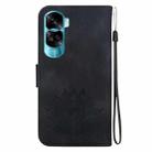 For Honor 90 Lite Lotus Embossed Leather Phone Case(Black) - 3