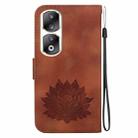 For Honor 90 Pro Lotus Embossed Leather Phone Case(Brown) - 3