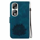 For Honor 90 Pro Lotus Embossed Leather Phone Case(Dark Blue) - 3