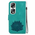 For Honor 90 Pro Lotus Embossed Leather Phone Case(Green) - 3