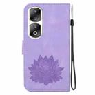 For Honor 90 Pro Lotus Embossed Leather Phone Case(Purple) - 3
