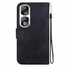 For Honor 90 Pro Lotus Embossed Leather Phone Case(Black) - 3