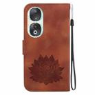 For Honor 90 Lotus Embossed Leather Phone Case(Brown) - 3