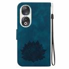 For Honor 90 Lotus Embossed Leather Phone Case(Dark Blue) - 3