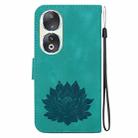 For Honor 90 Lotus Embossed Leather Phone Case(Green) - 3