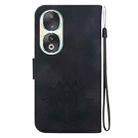 For Honor 90 Lotus Embossed Leather Phone Case(Black) - 3