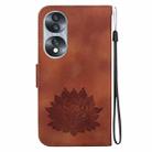 For Honor 70 Lotus Embossed Leather Phone Case(Brown) - 3
