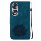 For Honor 70 Lotus Embossed Leather Phone Case(Dark Blue) - 3